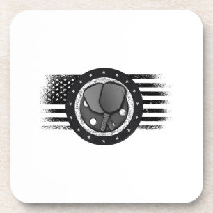 Cooles Pickleball Sport USA Grunge Flag - Pickleba Getränkeuntersetzer