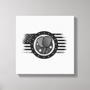 Cooles Pickleball Sport USA Grunge Flag - Pickleba Leinwanddruck