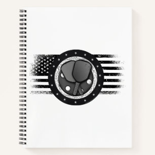 Cooles Pickleball Sport USA Grunge Flag - Pickleba Notizbuch