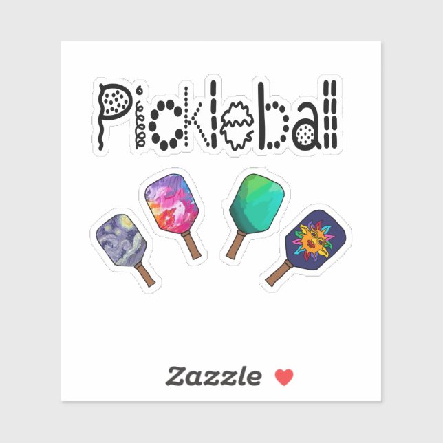 Cooles Pickleball und Paddles Sportart Aufkleber (Blatt)