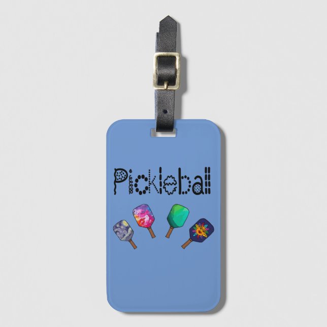 Cooles Pickleball und Paddles Sportart Gepäckanhänger (Vorderseite Vertikal)