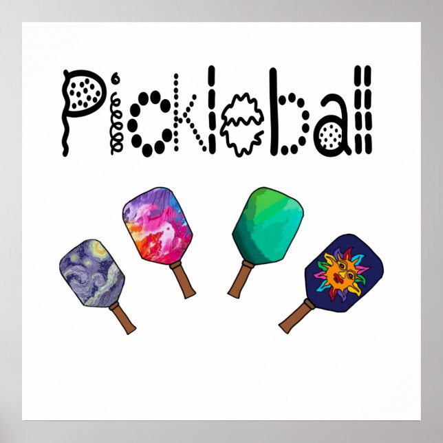 Cooles Pickleball und Paddles Sportart Poster (Vorne)