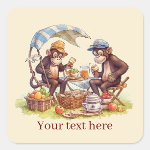 Cooles Picknick, Textmonkey Quadratischer Aufkleber
