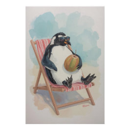 Cooles Pinguin Poster | Sommer Cartoon Wandkunst