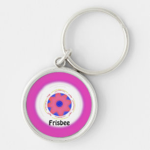 Cooles Pink-Frisbee-Design Schlüsselanhänger