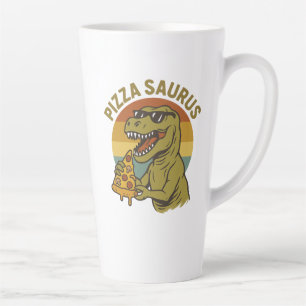 Cooles Pizza-Dino im Retro-Stil Milchtasse