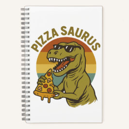 Cooles Pizza-Dino im Retro-Stil Notizbuch