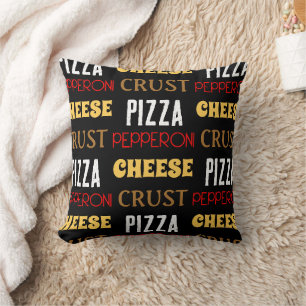 Cooles Pizza Pepperoni-Käsekrste-Textmuster Kissen