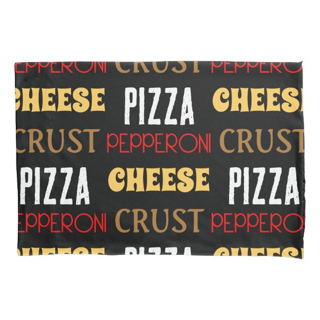Cooles Pizza Pepperoni-Käsekrste-Textmuster Kissenbezug (Vorderseite)