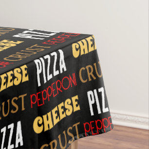 Cooles Pizza Pepperoni-Käsekrste-Textmuster Tischdecke