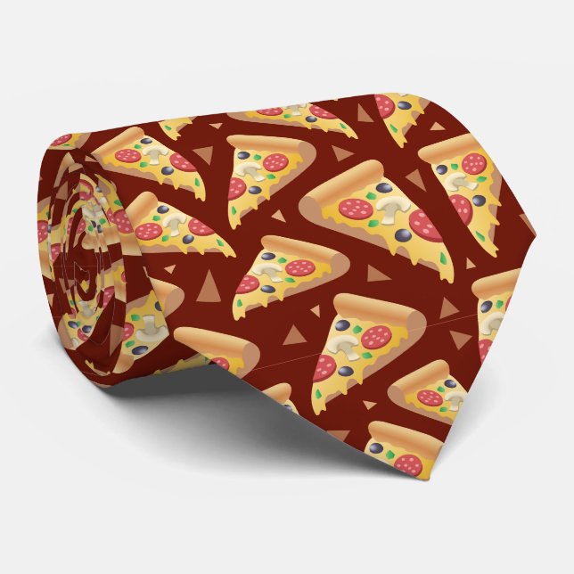 cooles Pizzagekachelmuster Krawatte (Gerollt)
