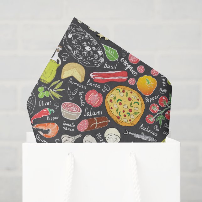 cooles Pizzagekacheltes Party Seidenpapier (Geschenktüte)