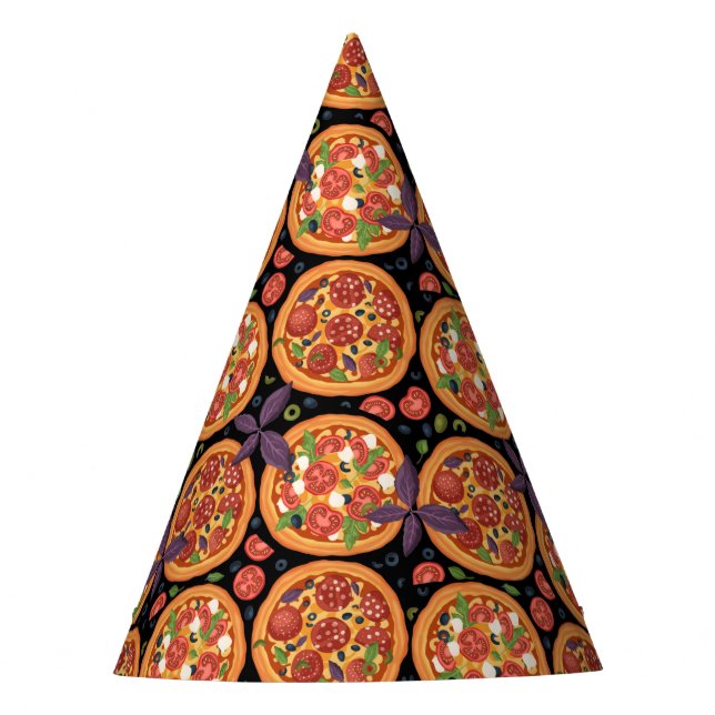 cooles Pizzas-Party  Partyhütchen (Vorderseite)