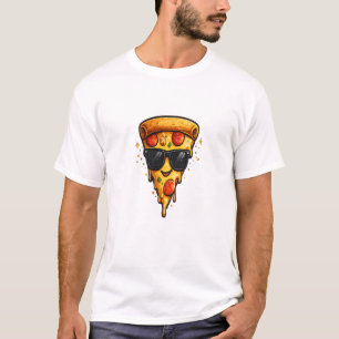 Cooles Pizzastück mit Sonnenbrille T-Shirt