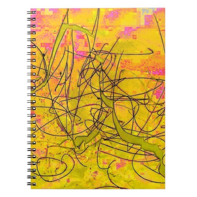 Cooles Pollock-inspiriertes Gekritzel-Notizbuch Notizblock (Vorderseite)