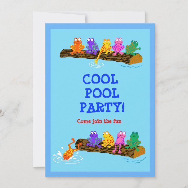 Cooles Pool-Party! Einladung (Vorderseite)
