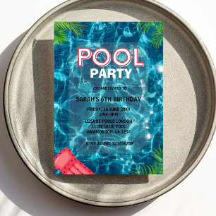 Cooles Pool-Party Einladung zum Geburtstag