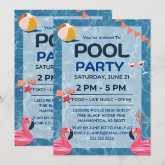 Cooles Pool-Party | Einladung zum Geburtstag