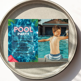 Cooles Pool-Party | Foto zum Geburtstag Einladung