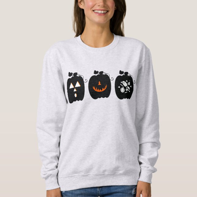 Cooles Pumpkin Design Retro Halloween Sweatshirt (Vorderseite)