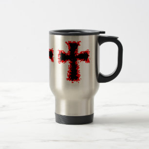 Cooles Punkgoth wilde rote und schwarze QuerTasse Reisebecher