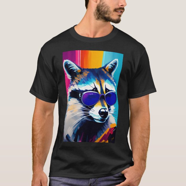 Cooles Raccoon T-Shirt (Vorderseite)