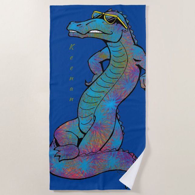 Cooles Rainbow Gator Strandtuch (Vorderseite)