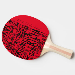 cooles RED Tischtennis-Paddel mit Name Tischtennis Schläger