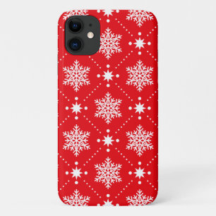 Cooles Red White Snowflakes Weihnachtsmuster Case-Mate iPhone Hülle