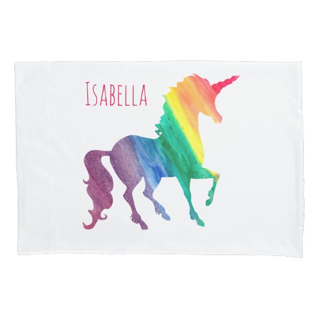 Cooles Regenbogen Wasserfarbe Einhorn Schöne Kinde Kissenbezug (Vorderseite)
