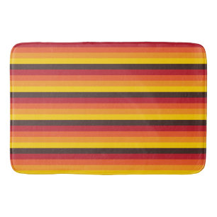 Cooles Retro 70er Streifen-orange Gelb-Rot Badematte