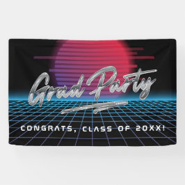 Cooles Retro 80er Synthwave New Wave Grad Party Banner
