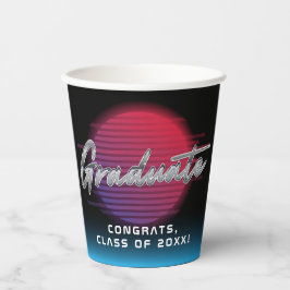 Cooles Retro 80er Synthwave New Wave Grad Party Pappbecher