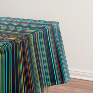 Cooles Retro-Aqua-lila, blaues Streifen Tischtuch Tischdecke