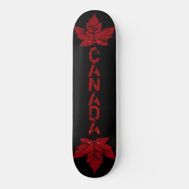 Cooles Retro Canada Maple Leaf Skateboard (Vorderseite)