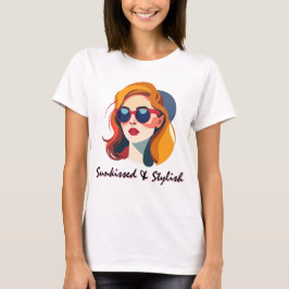 Cooles Retro-Frauenportrait T-Shirt