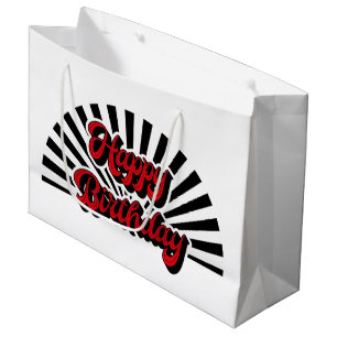 Cooles Retro Happy Birthday Word Art Party Große Geschenktüte
