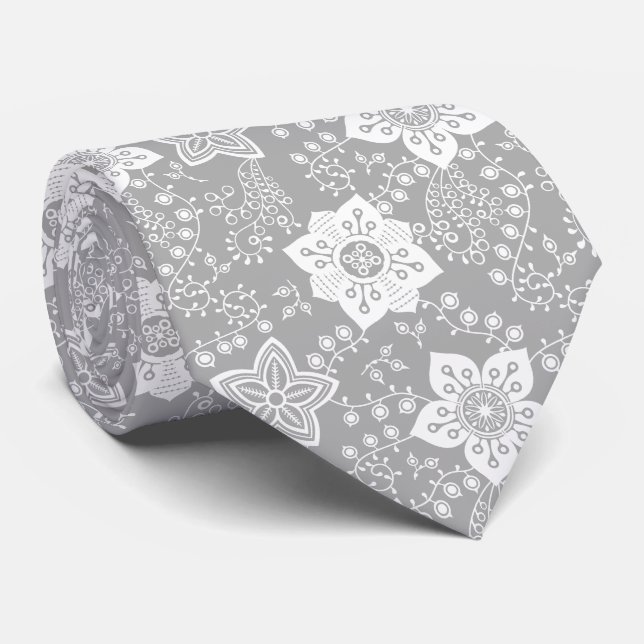 Cooles Retro Modern Funky Blume Muster Krawatte (Gerollt)