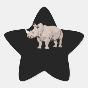 Cooles Rhino Niedlich Chubby Rhino Stern-Aufkleber