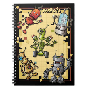 Cooles Roboter-Gruppen-Notizbuch Notizblock