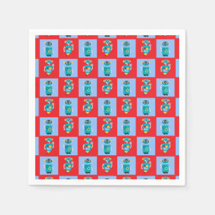 Cooles Robotermuster Jungen Geburtstag Serviette