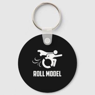 Cooles Rollenmodell _ Lustige behinderte Person Ro Schlüsselanhänger
