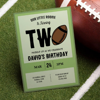 Cooles Rookie Football 2. Geburtstag Einladung