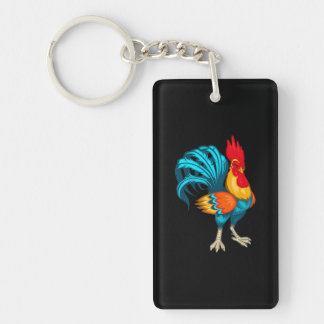 Cooles Rooster, mexikanische Rooster, Hühnerfarm Schlüsselanhänger
