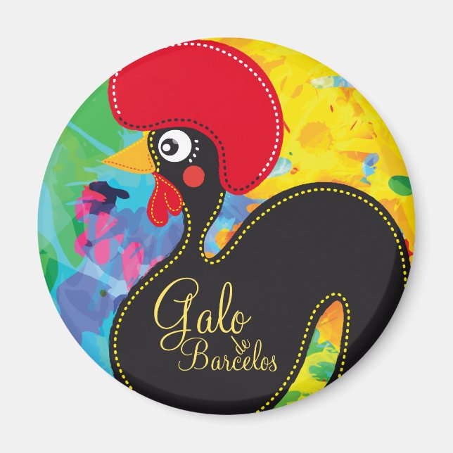 Cooles Rooster von Portugal #01 - Galo de Barcelos Magnet (Vorne)