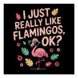Cooles rosa Flamingo Liebhaber-Geschenk für Männer Poster