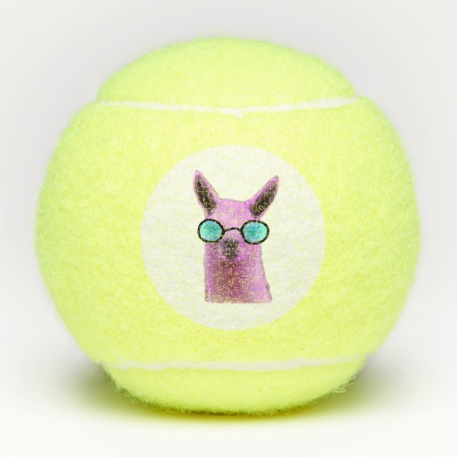 Cooles rosa Lama! Tennisbälle (Vorderseite)