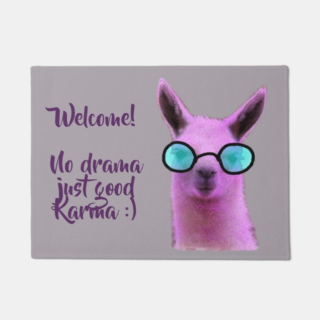 Cooles rosa Lama! Tür-Matte Fußmatte (Vorderseite)