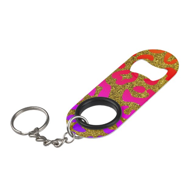 Cooles Rosa Lila Mini Flaschenöffner (Vorderseite Schrägansicht)