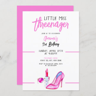 Cooles Rosa Makeup Girly Einladung